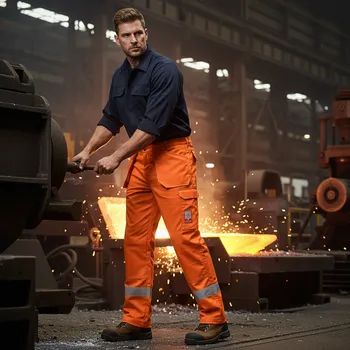 Pánské kalhoty Portwest Kalhoty BIZFLAME BURGOS pas, různé barvy VELIKOST 30 (velikost 46) oranžová