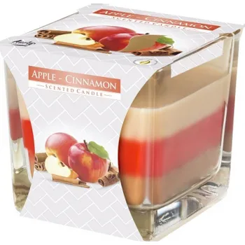 Svíčka Vonná svíčka tříbarevná - Jablko a skořice