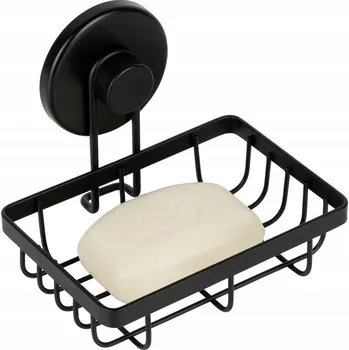 Drátěná police Kovová černá polička do sprchy na přísavku 13,5x10,5x11,5 cm