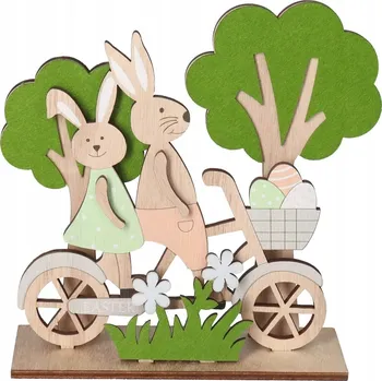 Obraz ZAJÍC ZAJÍČEK DŘEVĚNÝ VELIKONOČNÍ FIGURKA OZDOBA DEKORACE