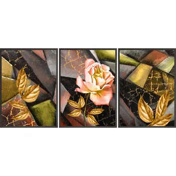 Obraz Sada Plakátů + RÁMEČKY 3x 33x43 květy listy výběr