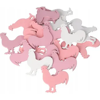 Obraz VELIKONOČNÍ DŘEVĚNÉ OZDOBY K DEKORACI SLEPICE KOHOUT 24 KS