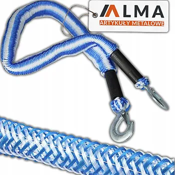 Tažné lano TAŽNÉ LANO DO 2.1 TUNY ELASTICKÉ S HÁKEM 4m 2 KOVOVÉ HÁKY