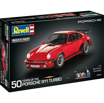 Plastikový model Revell Porsche 911 Turbo (50th Anniversary) (1:24) (Giftset) - RVL05634