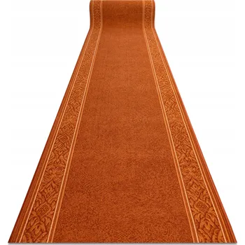 Koberec BĚHOUN DO PŘEDSÍNĚ GUMA 100 cm RÁMEČEK ODŘENÝ rezavý ORNAMENT ^*Q4035