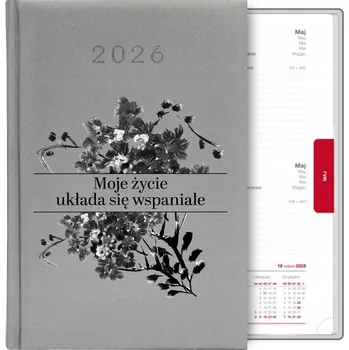 Kalendář Knižní kalendář 2026 A5 FunnyCase stříbrný