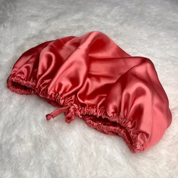 Čepice Sada hedvábných doplňků do vlasů ručně šitá – čepice a gumičky, růžová