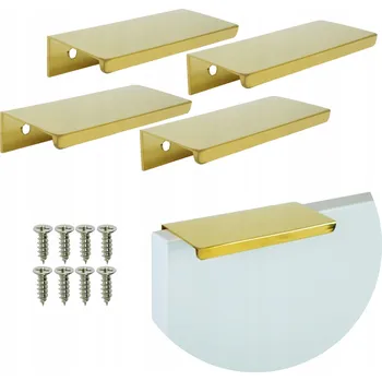 Moderní hranový nábytková úchytka pro skříňky a zásuvky, zlatý, 90/64 mm