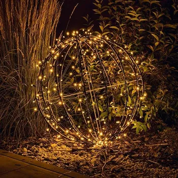 Vánoční ozdoba LED světelná koule, teple bílá, pr. 60 cm, černý kabel