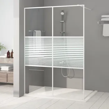 Sprchová zástěna walk-in bílá 140 x 195 cm čiré ESG sklo IM_152154