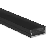 McLED ML-761.439.43.2 Přisazený hliníkový profil PF, 24x10 mm, bez difuzoru, černý 2 m