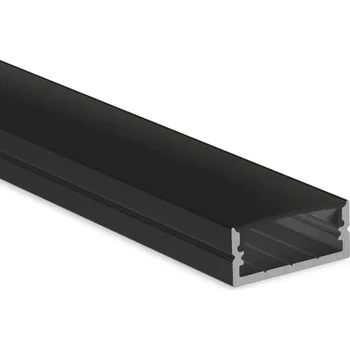 Stavebniny McLED ML-761.439.43.2 Přisazený hliníkový profil PF, 24x10 mm, bez difuzoru, černý 2 m