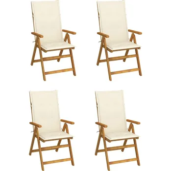 Zahradní polohovací židle s poduškami 4 ks masivní akácie IM_3065349