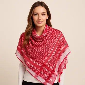 Šátek Dámský šátek 90 x 175 cm Střapce 23-11 - červený
