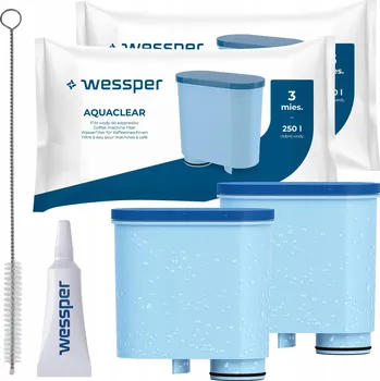 Filtr do kávovaru Wessper: 2x vodní filtr pro kávovary Philips Latte GO Saeco + čistič + mazivo
