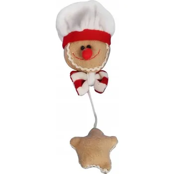 Vánoční dekorace Vánoční ozdoba závěs PAN PERNÍČEK 25cm HNĚDÁ VÁNOČNÍ STROMEK