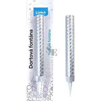 Dortová svíčka Svíčka na dort fontána stříbrná včetně bodce 12cm D614112