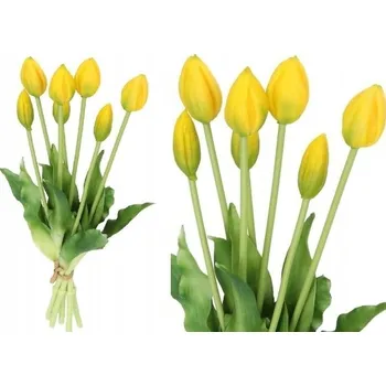 umělá květina KYTICE GUMOVÝCH TULIPÁNŮ JAKO ŽIVÉ UMĚLÉ KVĚTY 7 KS DEKORACE