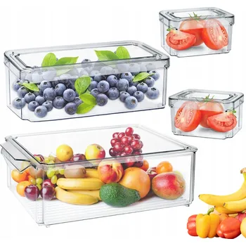 Dóza na potraviny SADA NÁDOB NA SKLADOVÁNÍ POTRAVIN 4 KS KRABIČKY NA JÍDLO