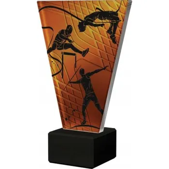 Skleněná trofej Kuželky VL1-C/BOW/BK 17,5 cm s gravírováním