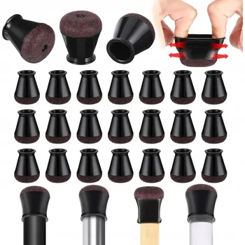 Podložka pod nábytek 24x GUMOVÉ NÁVLEKY S FILCEM NA NOHY ŽIDLÍ A NÁBYTKU 14-20mm OCHRANNÉ KONCOVKY
