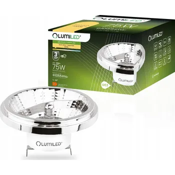 Žárovka Žárovka G53 Reflektor AR111 10W = 75W 1055lm 3000K Teplá bílá 24° 12V Stříbrná