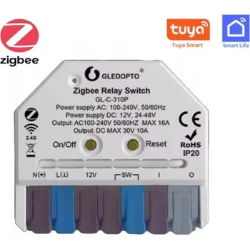 Elektronická součástka Zigbee bezdrátové chytré relé – 12VDC až 230VAC, TUYA, SmartLife