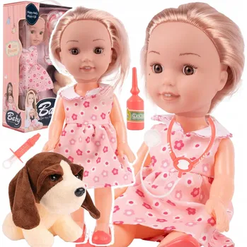 Panenka Sada Panenka Miminko 32 cm + plyšový pes Little Doctor Stator Z951