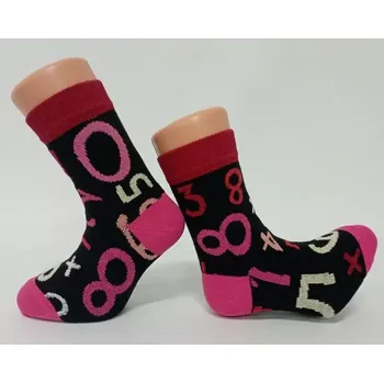 Dámské oblečení Dětské ponožky Number - 29-32 / černá/růžová