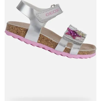 Dámské sandále Dívčí sandály Geox Chalki stříbrná 20