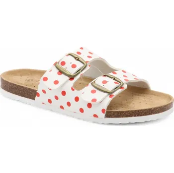 Dámské pantofle SAMLUX® Dámské korkové pantofle 9024 white-red Barva: White, Velikost: 36