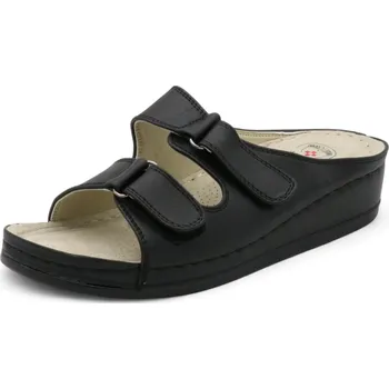 Dámská zdravotní obuv SAMLUX® Zdravotní pantofle dámské s přezkami na suchý zip 508-8 black Velikost: 41