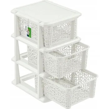 regál Koupelnový regál BranQ bílý 29,3 x 25 x 44,2 cm