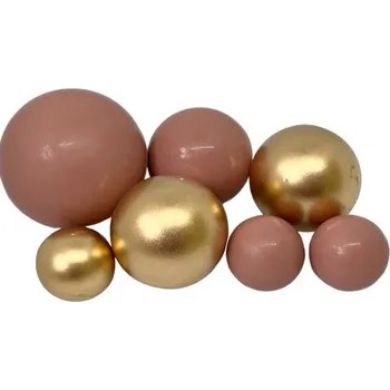 Jedlá dekorace na dort Čokoládové koule 7ks beige gold - K Decor