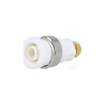 Elektrická zásuvka Zásuvka banánek 4mm 32A bilá zlacený přišroubováním, na panel