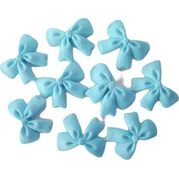 Jedlá dekorace na dort Cukrové zdobení na dort mašličnky modré 9ks - K Decor