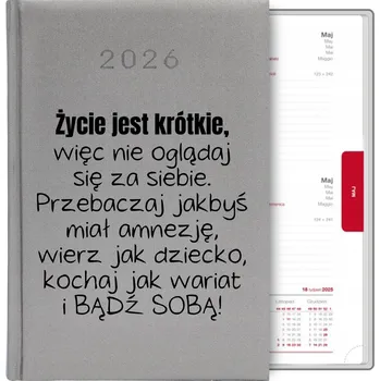 Kalendář Knižní kalendář 2026 A5 FunnyCase stříbrný