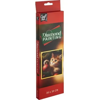 Diamantové malování diamantové malování vánoční kočička 30 × 30 cm