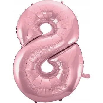 Balónek BALÓNEK 100 CM ČÍSLICE SVĚTLE RŮŽOVÝ 8 NA HELIUM