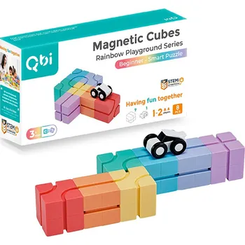 ostatní stavebnice Qbi 131 Smart Puzzle – kreativní magnetická stavebnice s autíčky