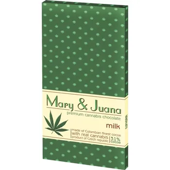 Čokoláda Mléčná čokoláda 32 % s přídavkem 10 % konopného semínka.