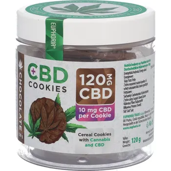 Potravina Cereální sušenky s Cannabis Sativa L., čokoládou a CBD od společnosti Euphoria.