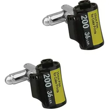 Manžetový knoflíček Manžetové knoflíčky pro fotografa, kinofilm (pár manžetových knoflíků ve tvaru kazety kinofilmu)