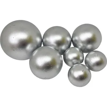 Jedlá dekorace na dort Čokoládové koule 7ks super stříbrné - K Decor