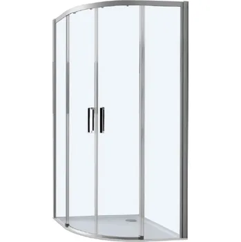 EBS Čtvrtkruhový Sprchový Kout Trend Easy Chrom Lesklý 80x80 / 90x90 cm Posuvné Dveře Výška 200 cm Bezpečnostní Sklo Rozměry: 80x80 cm