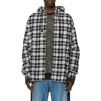 Pánská košile KOŠILE DIESEL S-DEWNY-HOOD SHIRT BLACK