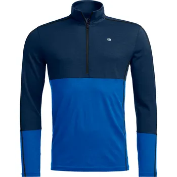 Pánská funkční mikina Ortovox 185 Rock'N'Wool Zip Neck Velikost: XL / Barva: modrá/světle modrá