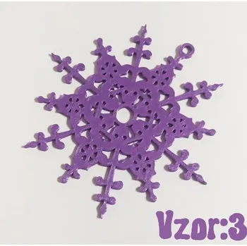 Sněhová vločka 3 - plastová dekorace - Pastelová růžová