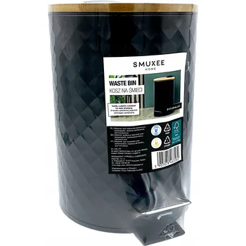 Odpadkový koš Smukee Waste Bin Odpadkový koš s pedálem, ocelový, 2,5 l, 17 x 23 cm, černý vzor
