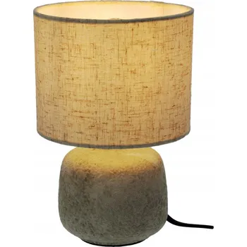 Lampička Stolní lampa béžová 21,5 cm NOČNÍ LAMPA SE STÍNIDLEM Z LÁTKY SVĚTLÁ